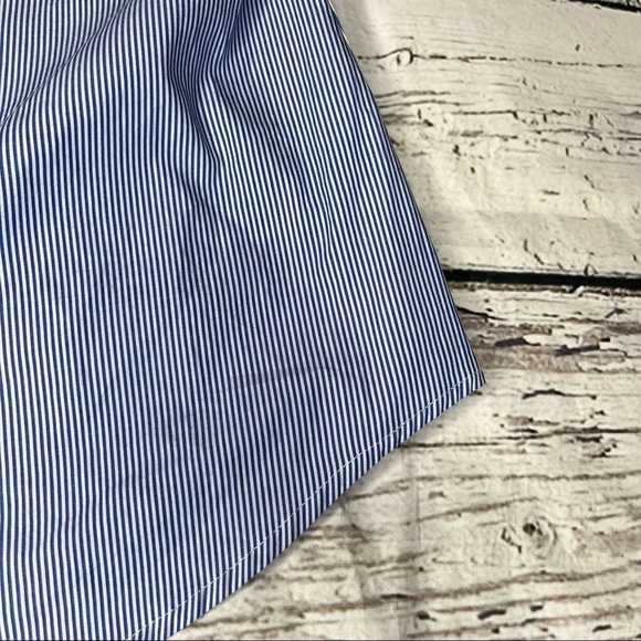 Guess Blue/White Striped Button Down Sleeveless Top Size L - Picture 7 of 9